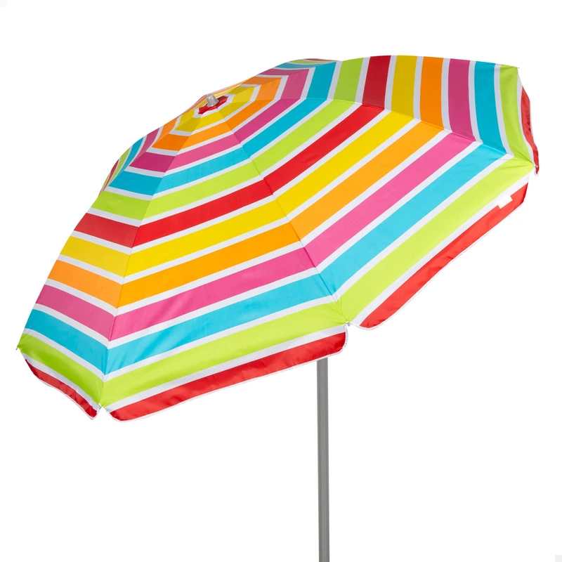 Aktive 62362 Uv50 Ø200 Cm Striped Tilting Beach Umbrella One Size