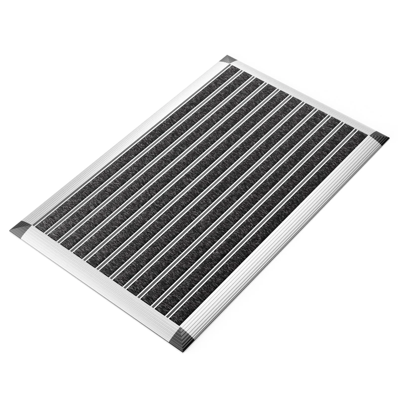 Door Mat Outdoor 50 x 80 cm, Sturdy Entrance Mat with Aluminium Frame with Polypropylene Fibre Brush Structure, Durable Outdoor Mat for Front Door, Patio or Camping