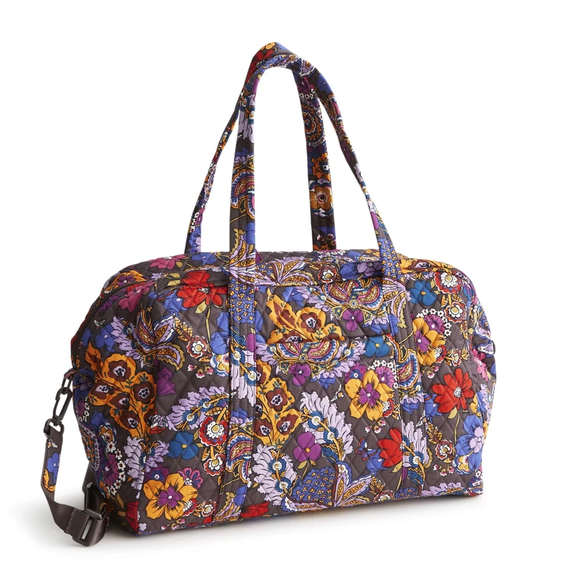 Vera Bradley Women's Cotton Miramar Weekender, Colorful Bouquet, One Size