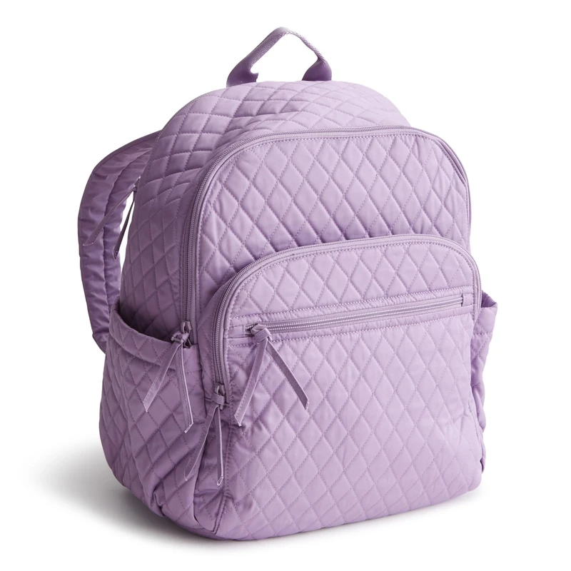 Vera Bradley Women's Cotton Bancroft Backpack Bookbag, Purple Rhapsody, One Size