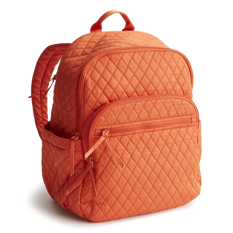 Vera Bradley Women's Cotton Bancroft Backpack Bookbag, Koi Orange, One Size