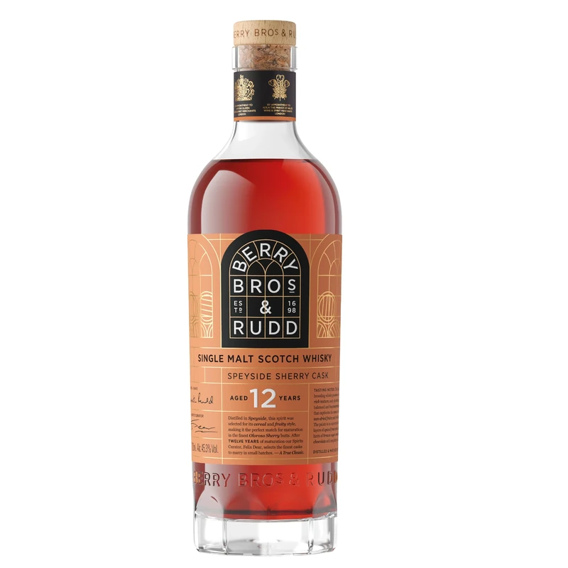 Berry Bros. & Rudd Speyside Sherry Cask 12 Years Old Single Malt Scotch Whisky, 45.3% ABV,70cl, Serve Neat, On the Rocks or with a Dash of Water