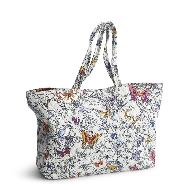 Vera Bradley Women's Cotton Hathaway Tote, Wing + Bloom, One Size