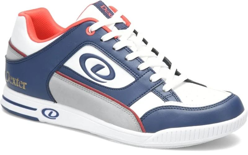 Dexter Men's Royal Bowling Shoes (for Right or Left Handed Bowlers- Universal Slide Soles on Both Shoes) - Navy/White/Grey 13