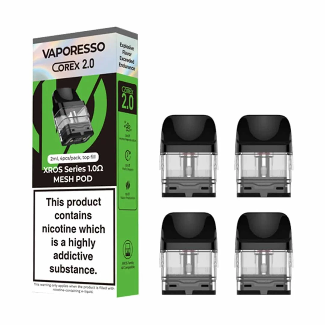 Vaporesso Xros Pods (1.0) - 4 Pack Available in 0.4,0.6,0.8,1.0,1.2Ω Compatible With Vaporesso Range Only - No Nicotine (1.0)