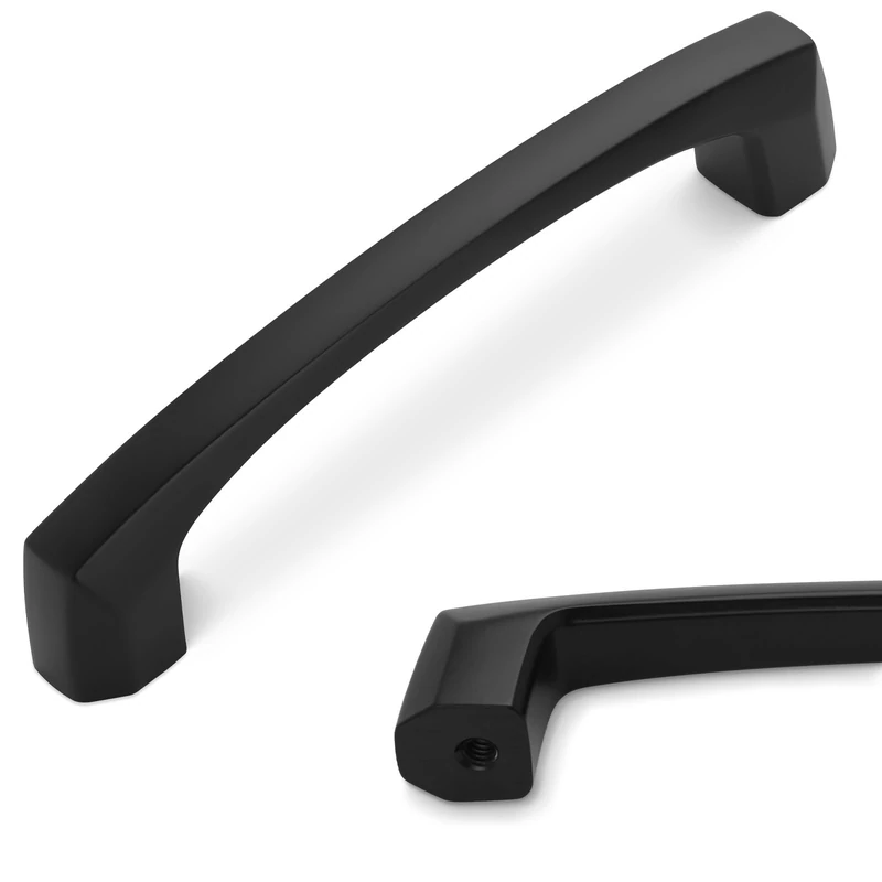 POVEFONK 10 Pack 3.75 inch(96mm) Matte Black Kitchen Cabinet Handles Cabinet Pulls Black Drawer Pulls Kitchen Cabinet Hardware Handles Dresser Handles