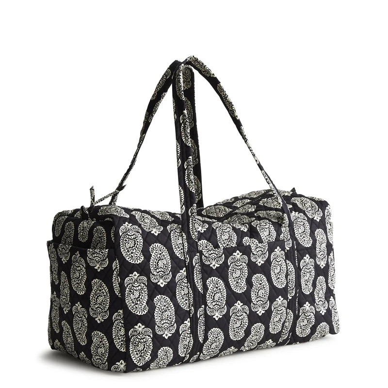 Vera Bradley Women's Cotton Large Original Duffel, Iconic Paisley Moonless Night, One Size