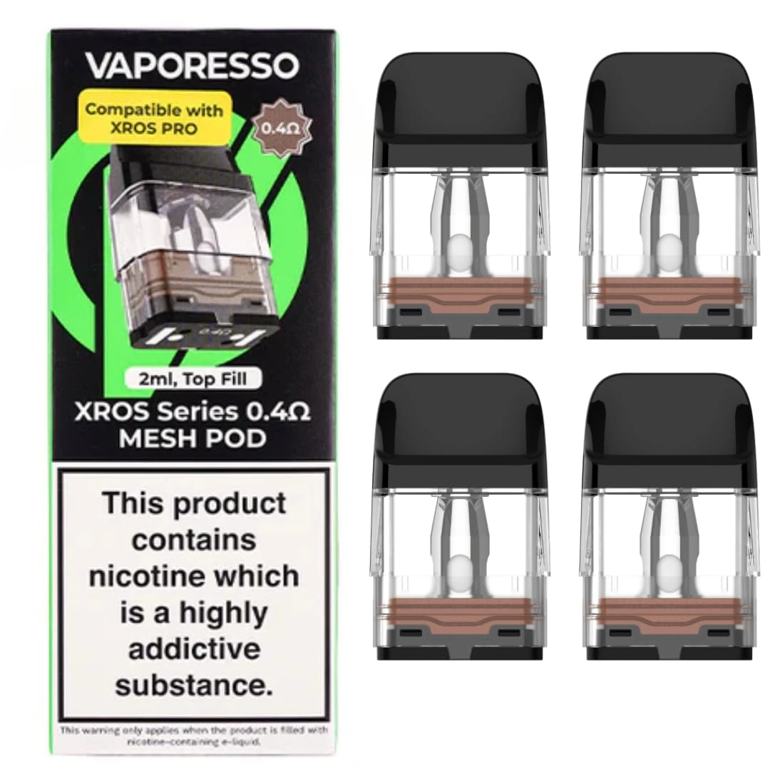 Vaporesso Xros Pods (0.4) - 4 Pack Available in 0.4,0.6,0.8,1.0,1.2Ω Compatible With Vaporesso Xros Range Only - No Nicotine (0.4)