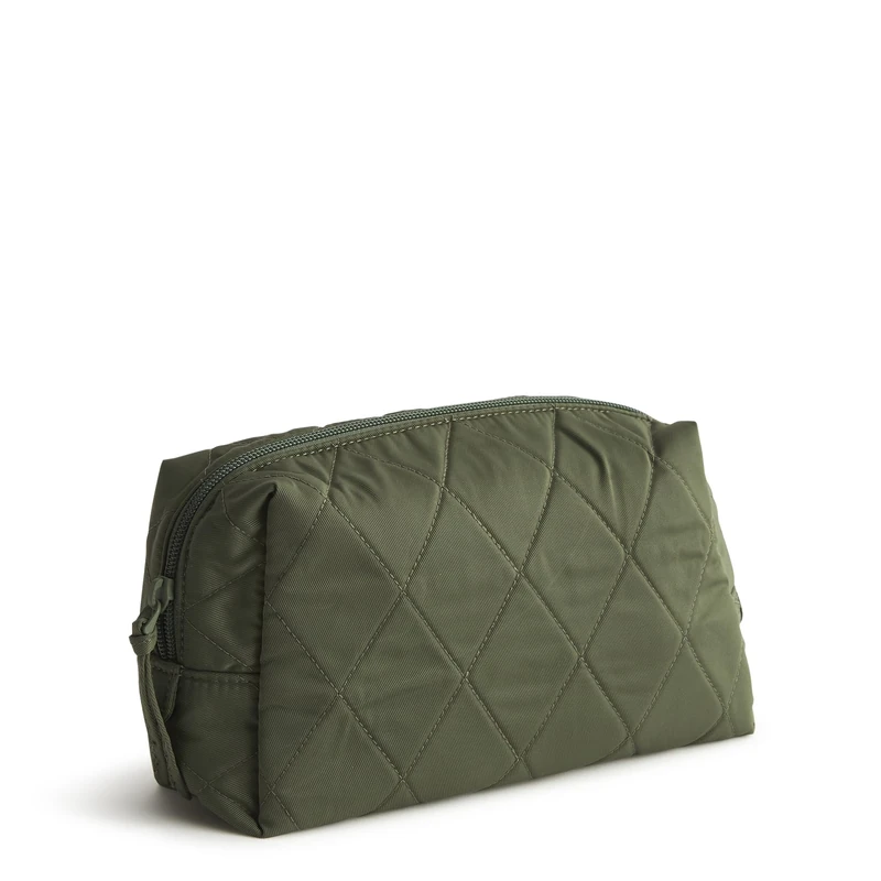 Vera Bradley Women's Polyester Twill Medium Cosmetic Makeup Bag, Bronze Green, One Size