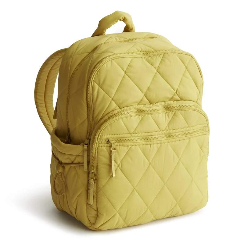 Vera Bradley Women's Nylon Large Bancroft Backpack Bookbag, Golden Olive, One Size