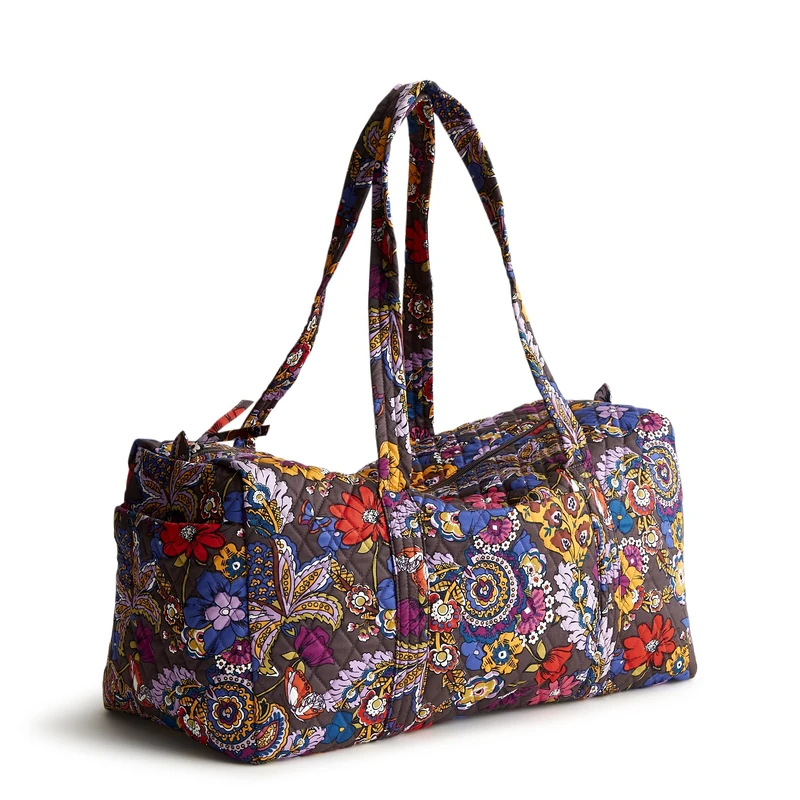 Vera Bradley Women's Premium Cotton Original Duffel, Colorful Bouquet, One Size