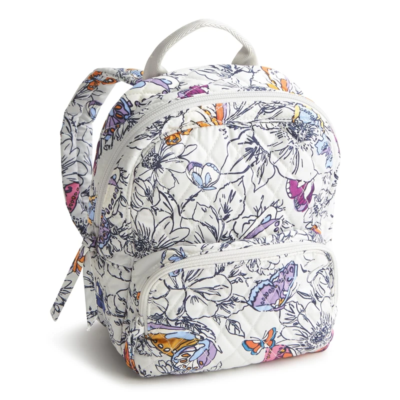 Vera Bradley Women's Cotton Mini Banbury Backpack, Wing + Bloom, One Size