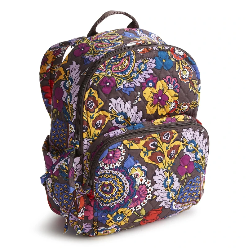 Vera Bradley Women's Cotton Small Banbury Backpack, Colorful Bouquet, One Size