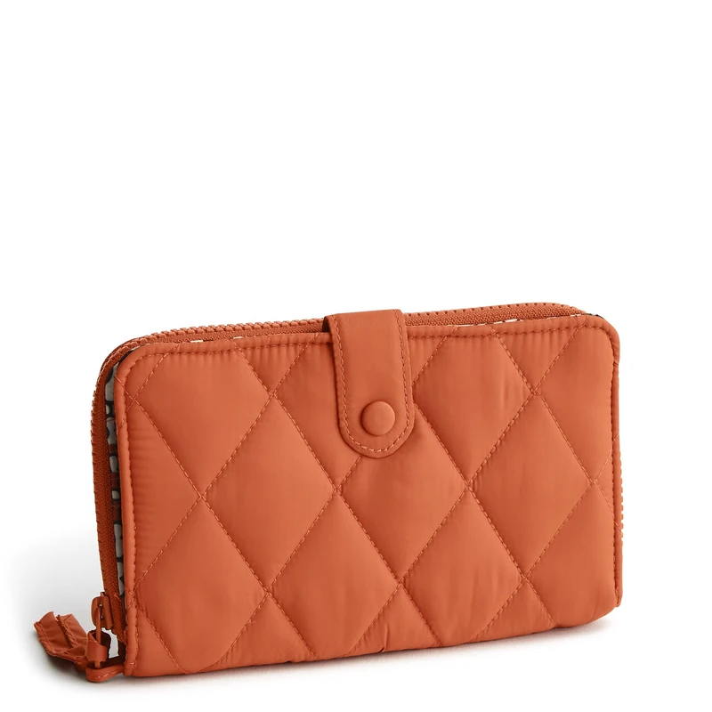 Vera Bradley Women's Nylon Large Tab Wallet, Potter's Clay, One Size