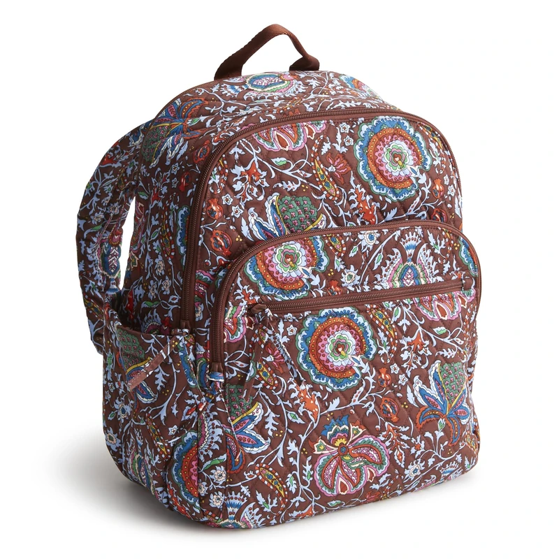 Vera Bradley Women's Cotton Bancroft Backpack Bookbag, Marrakesh Cinnamon, One Size