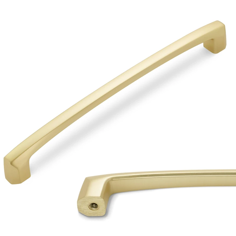 POVEFONK 10 Pack 7.5 inch(192mm) Brushed Brass Kitchen Cabinet Handles Cabinet Pulls Gold Drawer Pulls Kitchen Cabinet Hardware Handles Dresser Handles