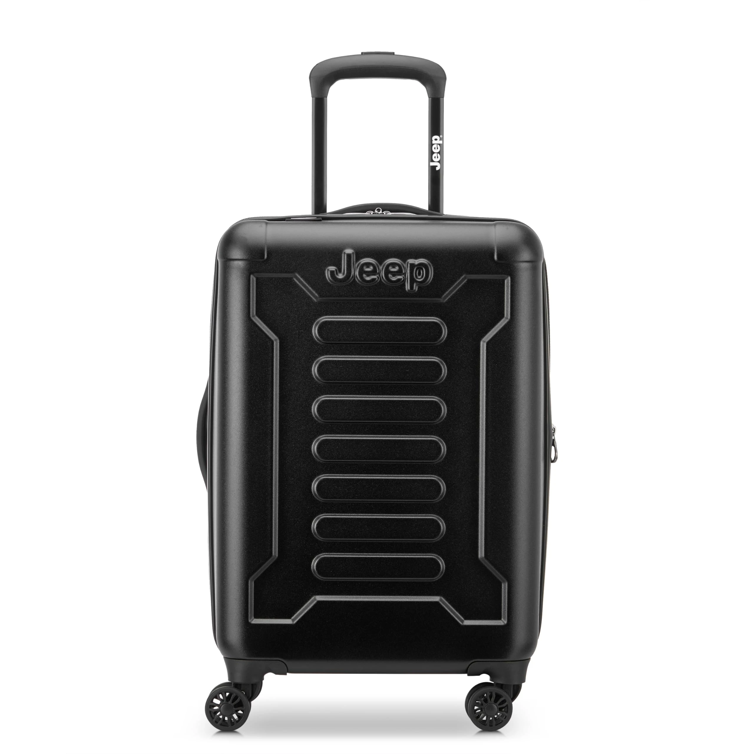 Jeep JH004C Hardside Expandable Luggage with Spinner Wheels, Black, Checked-Medium 24 Inch, Jh004c Hardside Expandable Luggage with Spinner Wheels