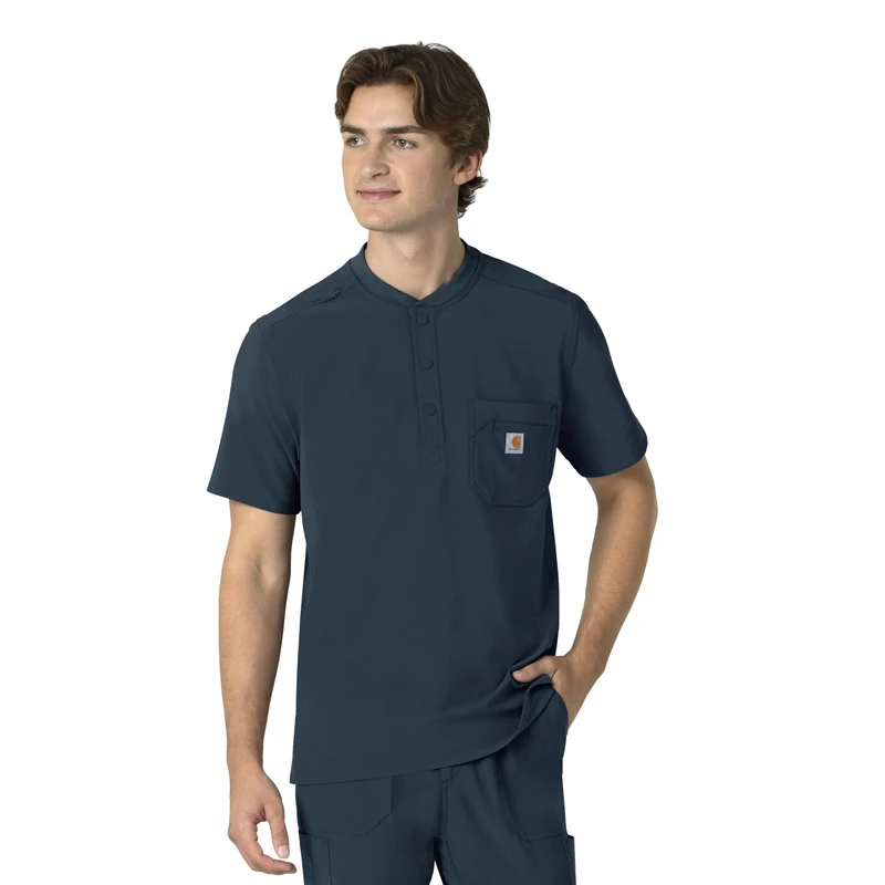 Carhartt Mens Scrub Top, Navy, Medium
