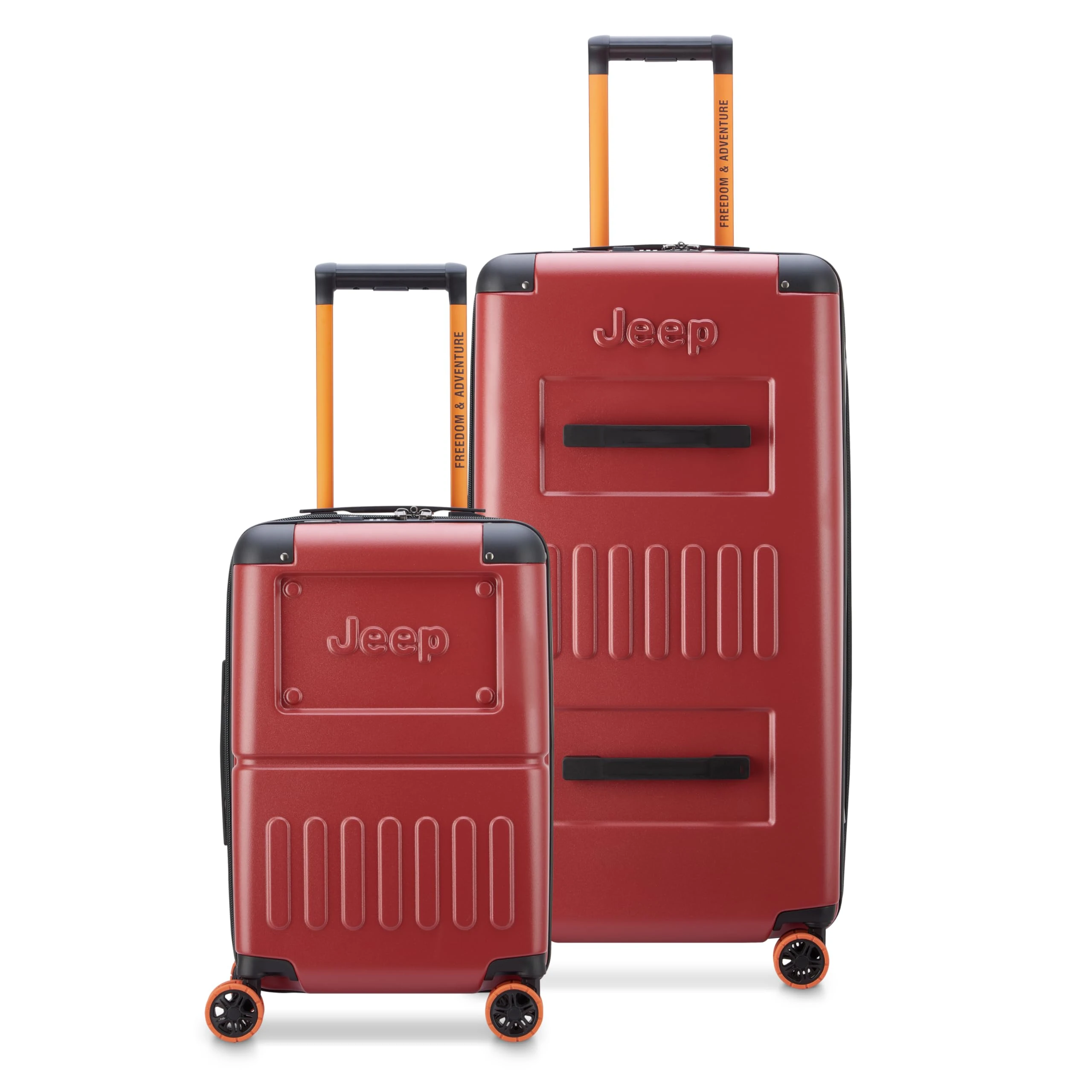 Jeep JH002B Hardside Expandable Luggage with Spinner Wheels, Chilli Pepper, 2 Piece Set 19/29 Inch, Jh002b Hardside Expandable Luggage with Spinner Wheels