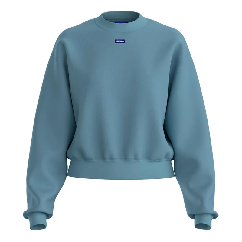 HUGO Women's Delessa_b_1 Sweatshirt, Light/Pastel Blue, XXL