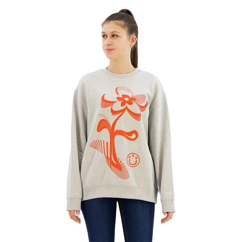 Hugo Women's Classic Crew_b_1 Sweatshirt, Open Grey, XL