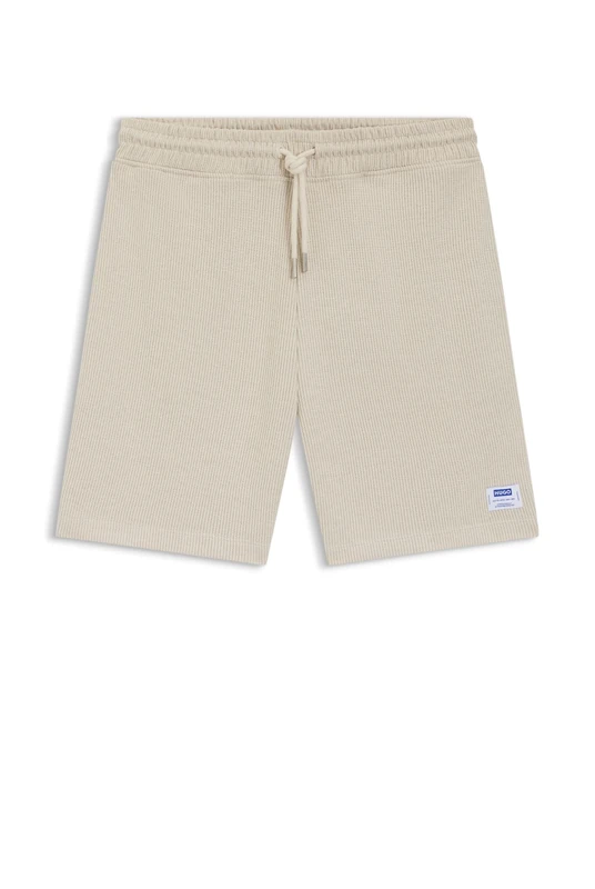 HUGO Mens Nuwafflo Loose-fit Shorts in a Waffle-Structured Cotton Blend