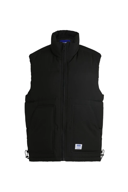 HUGO Mens Brooks2431 Water-Repellent Gilet with Blue Logo Label