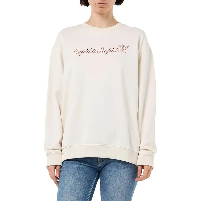 HUGO Women's Classic Crew_b_1 Sweatshirt, Natural, L