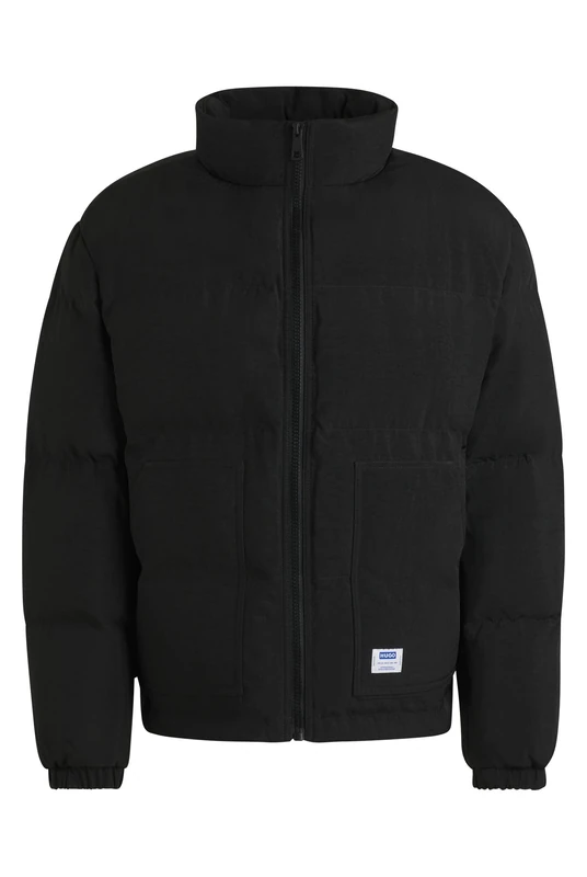 HUGO Mens Brooklin2441 Logo-Label Puffer Jacket with Water-Repellent Finish