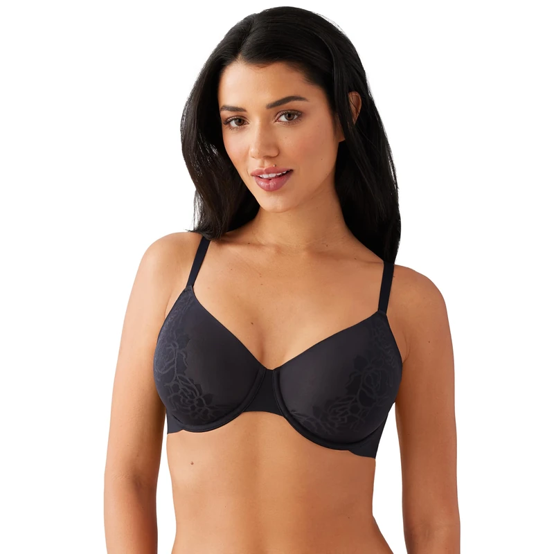 Wacoal Women's Confidence Boost Seamless Underwire Bra, Black, 34DD