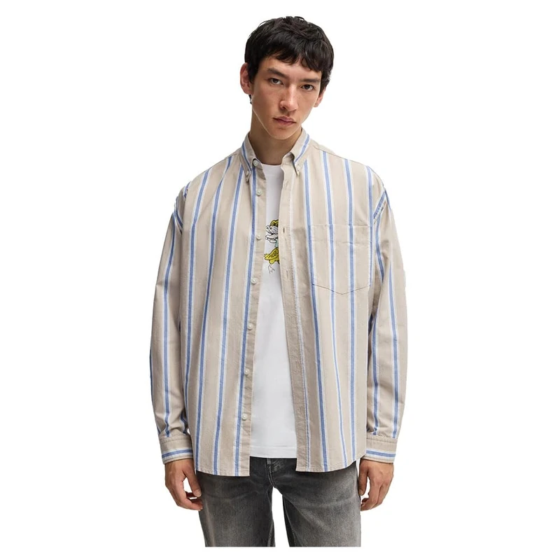 Hugo Men's Ebill Shirt, Medium Beige, XS