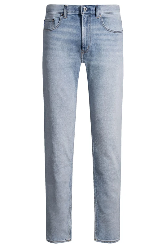 HUGO Mens Ash Slim-fit Jeans in Blue Stonewashed Denim