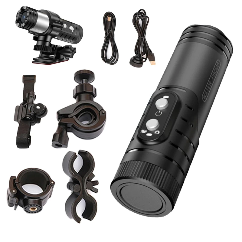 TKMARS Action Camera, 1080P Wifi Helmet Camera Electronic Image EIS Stabilization and Waterproof 1600 mAh Long-lasting Battery Life Motorbike Bike Helmet Camera TF Supports 265G for Climbing Riding