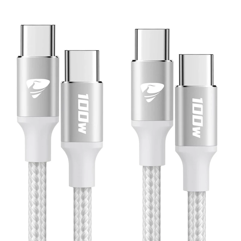 USB C to USB C Charger Cable,100W USBC Charger Lead 2M/6ft Type C PD Fast Charging USB Cable for iPhone 15 Pro Max Plus Samsung S24 S23 iPad Pro Macbook Air-2Pack