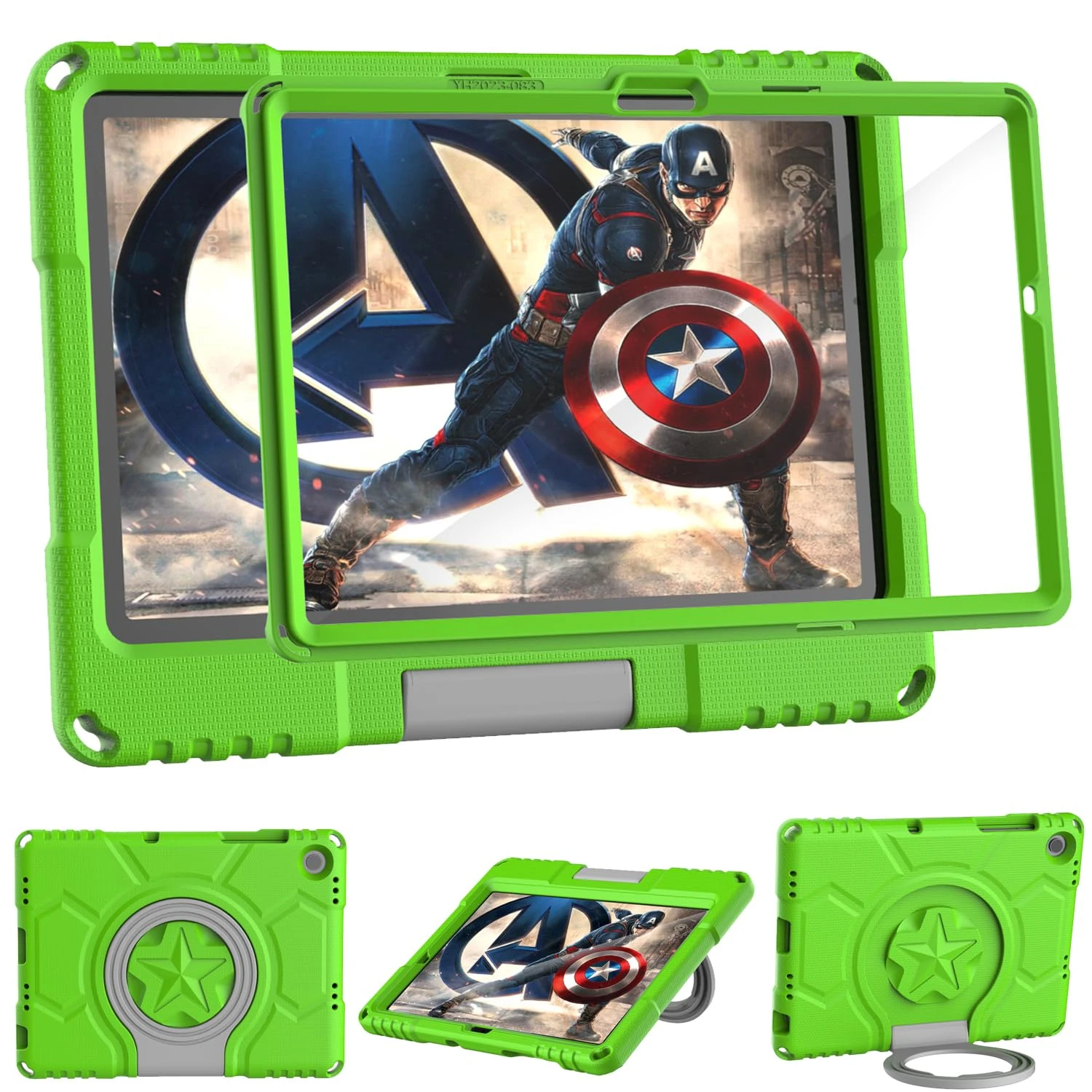 Kids Case for Samsung Galaxy Tab A11+ Plus 2025/A9+ Plus 11inch 2023 with Screen Protector, Patamiyar Shockproof Galaxy Tab A11 Plus/A9 Plus Case with Handle Stand for Samsung A11Plus/A9 Plus - Green