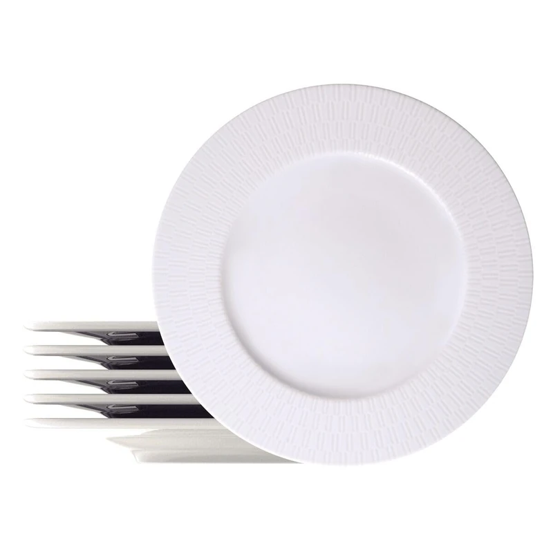 Tramontina - Santorini Porcelain Decorated Round Dinner Plates 28 cm. Set of 6.