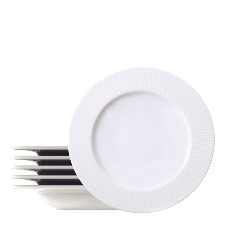 Tramontina - Santorini Porcelain Decorated Round Soup Plates 23 cm. Set of 6.