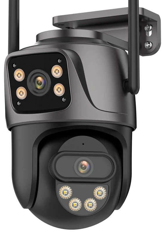 BAFEIYA Security Cameras Wireless Outdoor 4K 8MP HD PTZ Camera Outdoor Dual Lens Dual Screen External Camera Auto Tracking Street Security Surveillance P2P(4MP Add 128G)