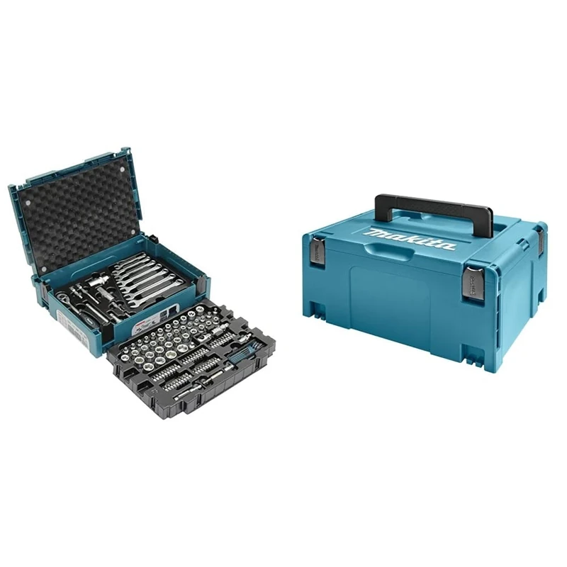 Makita E-08713 120 Piece Maintenance Set supplied in a Makpac Case & 821551-8 Makpac Connector Case Type 3