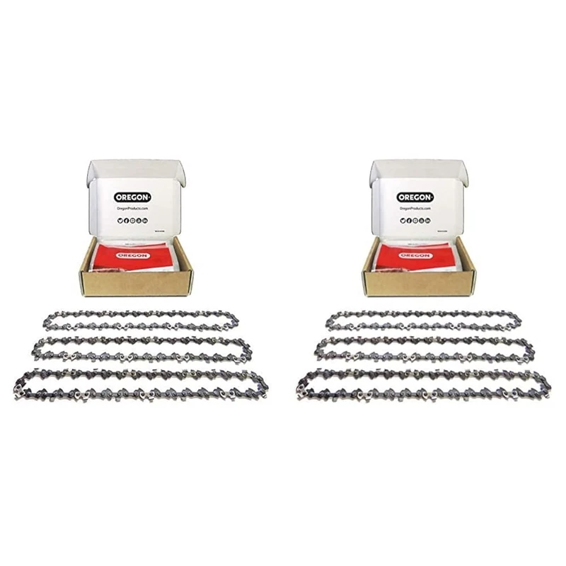 Oregon Chainsaw Chain for 18-Inch (45 cm) Bar -62 Drive Links – Low-Kickback Chain fits Husqvarna & 3-Pack Pole Saw Chains for 10-Inch (25 cm) Bar - 40 Drive Links – Low-Kickback Chainsaw