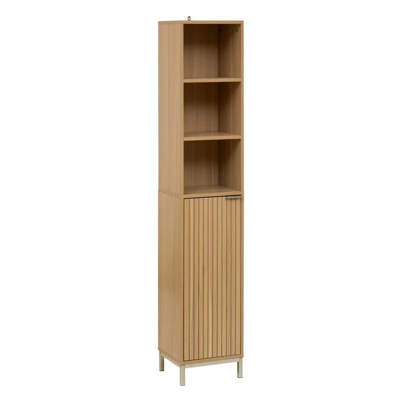 5 five simply smart 5five – Tasso Column with 1 Door Natural Wood Effect - Image 1