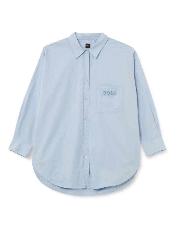 BOSS Women's C_Bostucci_7 Blouse, Medium Blue421, 34 - Image 1