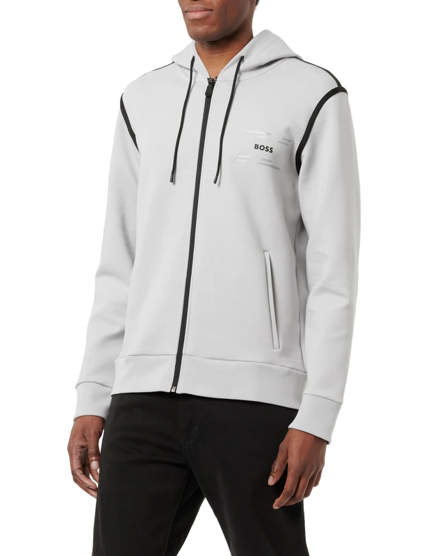 BOSS Men's Saggy Tape Sweatshirt, Light/Pastel Grey54, S - Image 1