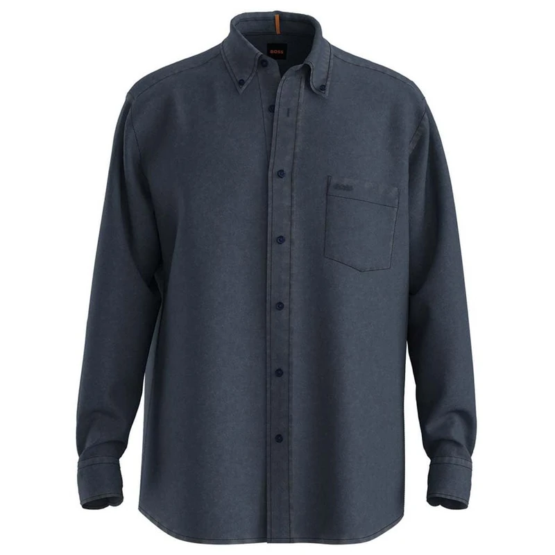 BOSS Men's Lambey_1_M Shirt, Dark Blue404, L