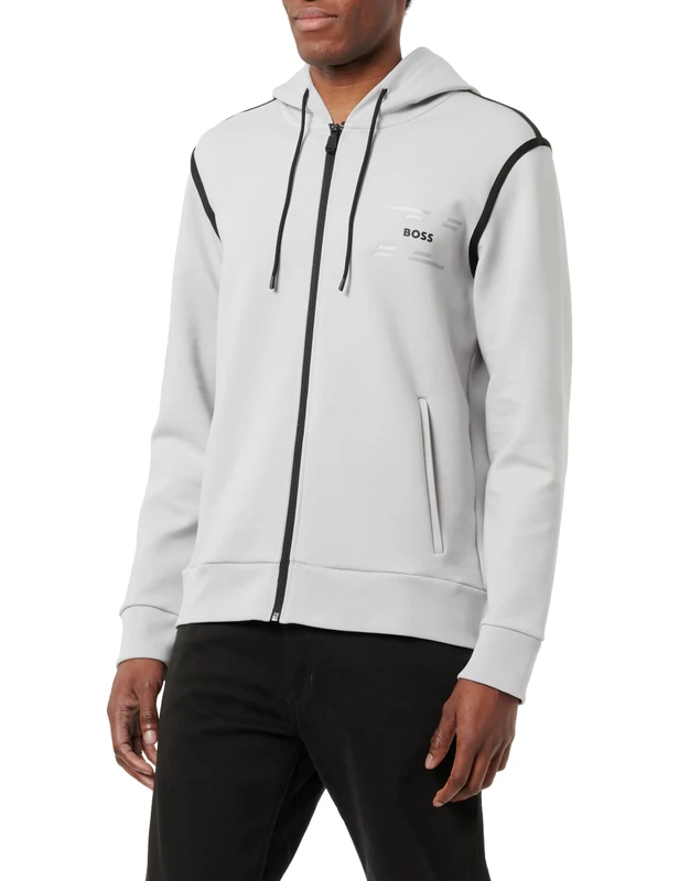 BOSS Men's Saggy Tape Sweatshirt, Light/Pastel Grey54, XS