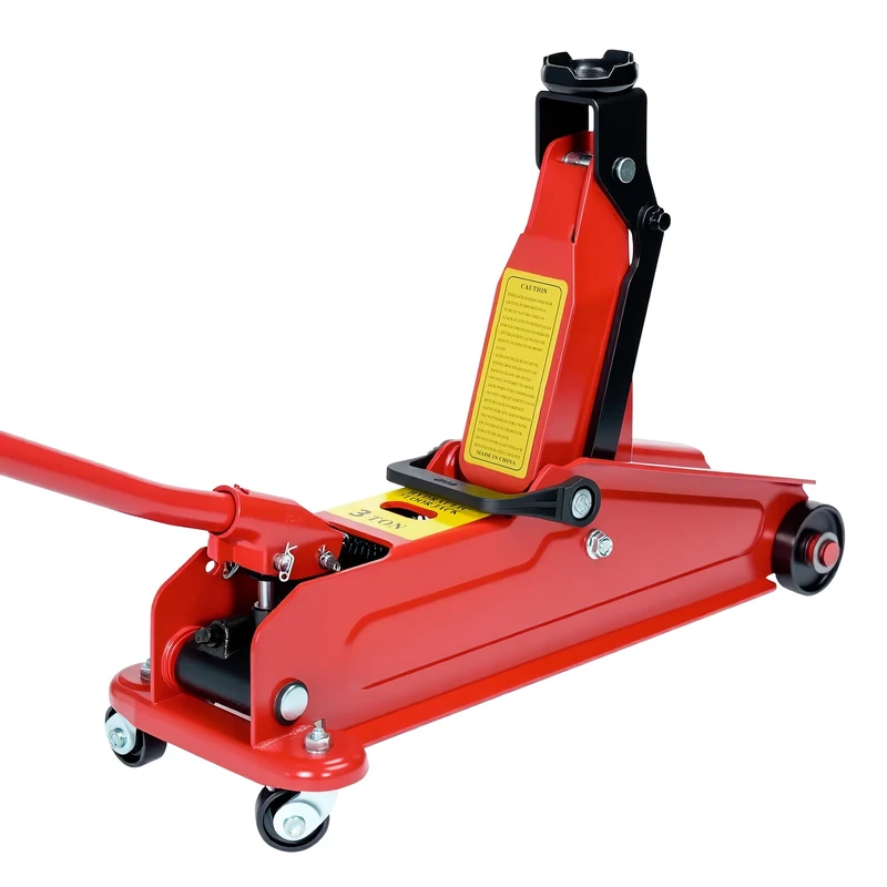 HYCHIKA Steel Racing Trolley Jack, with Hydraulic Piston Quick Lift Pump, 3 Ton (6,600 lb) Capacity, Lifting Range 5.3-18 inch