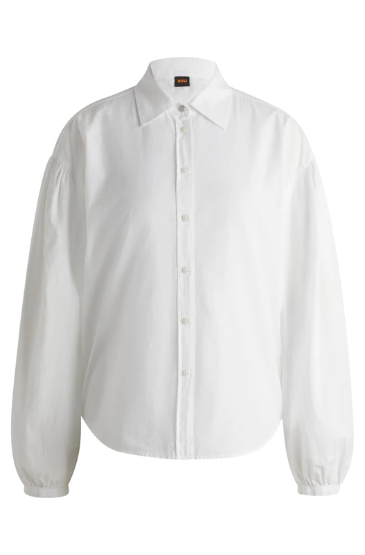 BOSS Women's C_Barby-1 Blouse, White100, M