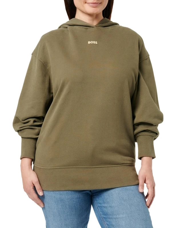 BOSS Women's C_etea_5 Sweatshirt, Dark Green303, L