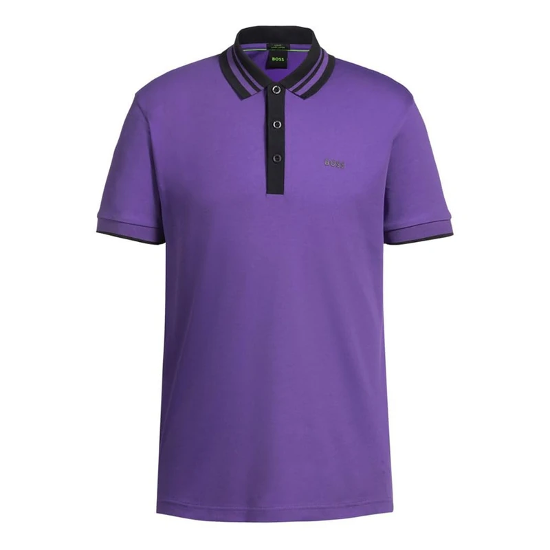 BOSS Men's Paule Tape Polo Shirt, Dark Purple 503, L - Image 1