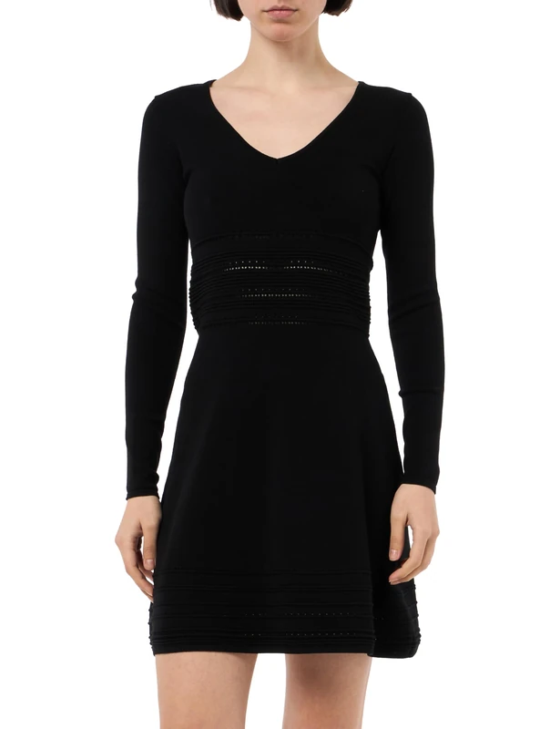 BOSS Women's C_fudino Knitted_Dress, Black 1, L